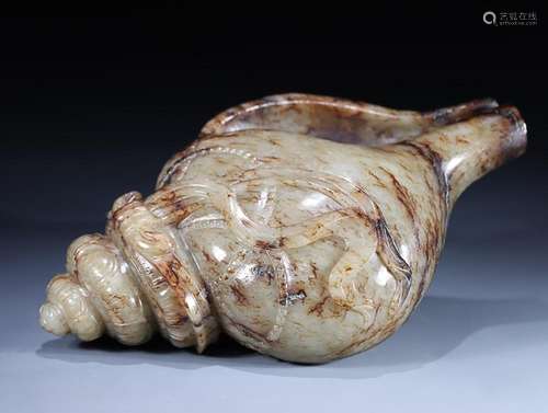 CHINESE HETIAN JADE CONCH SHELL