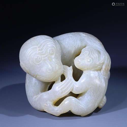 CHINESE HETIAN JADE MONKEY