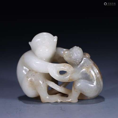 CHINESE HETIAN JADE MONKEY