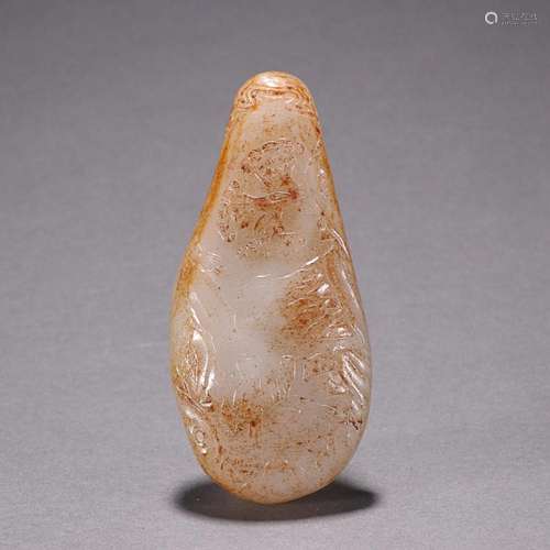 CHINESE HETIAN JADE ORNAMENT WITH CARVED 'FIGURE STORY&#...