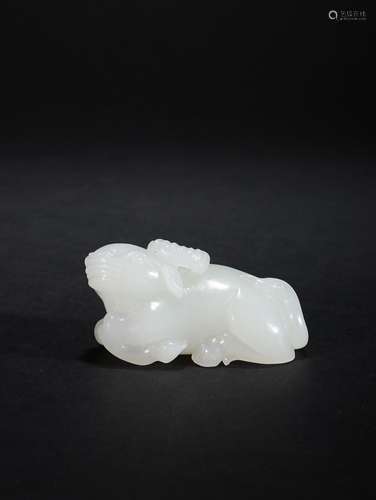 CHINESE HETIAN WHITE JADE OX