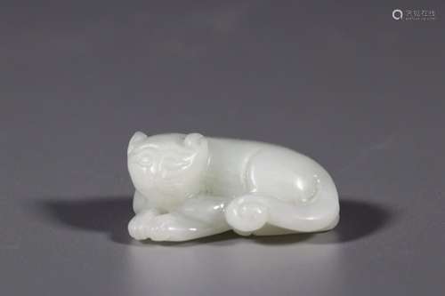 Hetian jade put a catSize: 3.7 cm wide and 2.3 cm high 1.6 c...