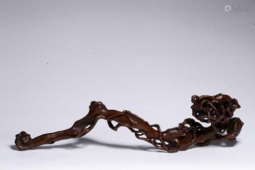 Boxwood engraved look roots ruyi furnishing articles37 cm hi...