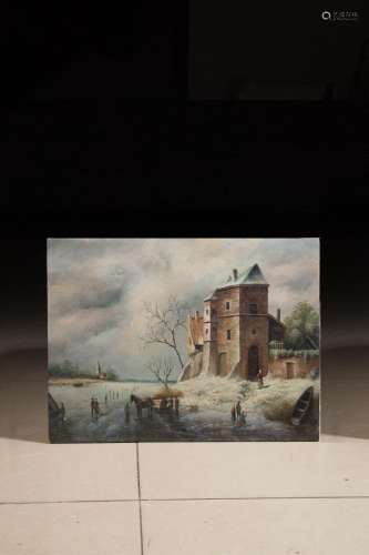 Old and antique hand-painted oil paintingsSize: about 70 cm ...