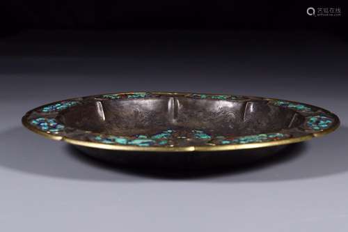 Before: silver inlaid carved turquoise blue Jin Shishuang gr...