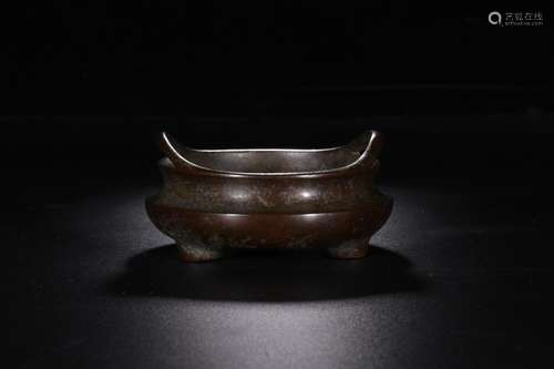 Paragraph: incense burner, copper foetus ling side short fee...