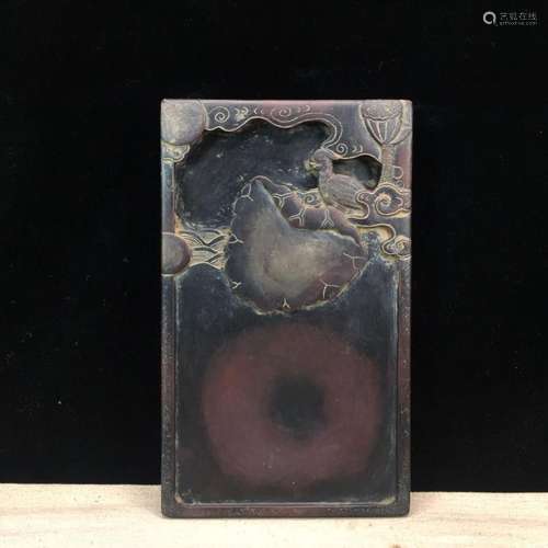 Purple side rock: lotus kingfisher four inkstone collection ...