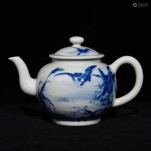 Step king of blue and white LuYanWen potSize 10.8 cm diamete...