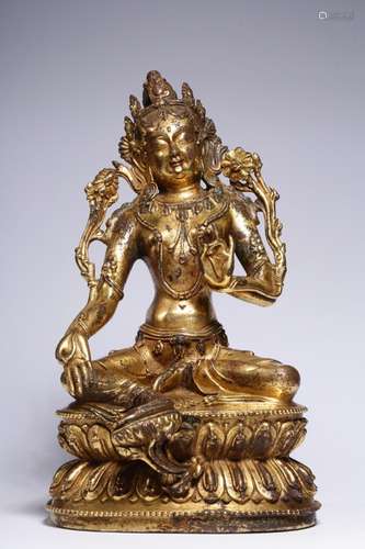 , copper green tara's statue21 cm high, 12.2 cm long, 9 ...