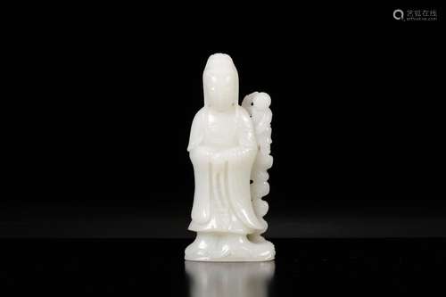 Furnishing articles, hotan jade the boy worship goddess of m...