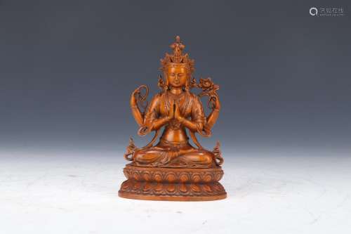 Guanyin cave: boxwood four armsLong and 7.5 cm wide and 5.5 ...