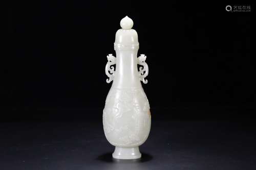 And hetian jade ssangyong ear cover bottle8.5 cm size: 27 ce...