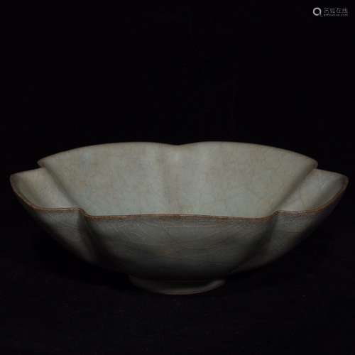 Official porcelain flower mouth bowl 7 x21. 8 cm