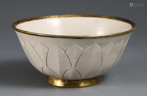 , white glaze silver inlaid gold bowlsSize, 6.6 14.8 cm in d...