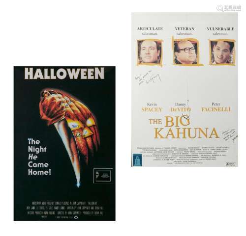 Two framed movie posters, signed. The Big Kahuna and Hallowe...