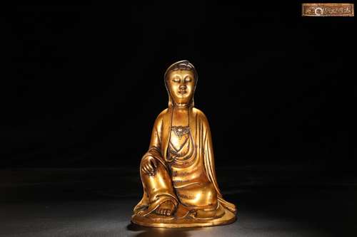 Precision casting copper foetus guanyin cave of gold element...