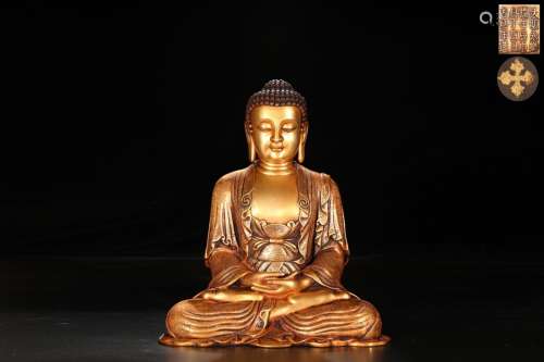 Precision casting copper gold amida Buddha statue48 cm wide ...