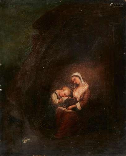 Continental School (19th century), Mother and child, oil on ...
