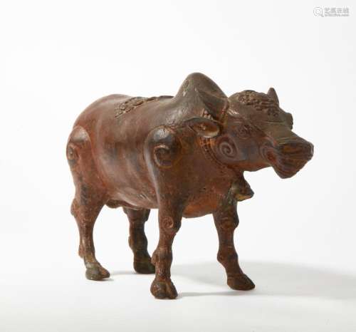 An Asian metal model of a buffalo