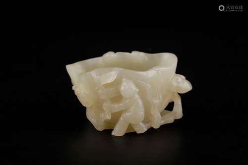 , hotan Bai Yutong ZiWen water jarSize, 8 x 5 x 5 cm weight:...