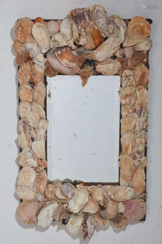 A whimsical shell encrusted mirror, 20th century