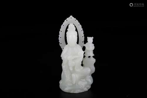 , hetian jade guanyin caveSize: 6 x 3.5 x 11.5 cm weight: 17...