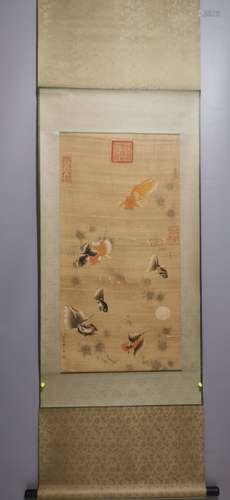 Shen Zhenlin, silk scroll vertical shaft, 43-84