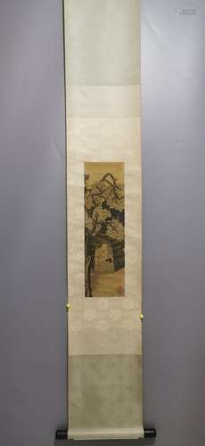 Li kung-lin, silk scroll vertical shaft, size 16.5-55