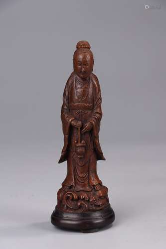 : bamboo basket guanyin stands resemble16 cm long and 5.8 cm...