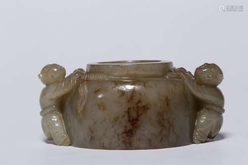 : hetian jade belt seeps the lad water jar202 grams of long ...