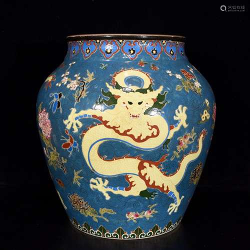 , "" blue enamel flower dragon tankSize: 32 * 28 c...