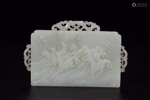 Eight jun figure brand: hetian jadeSize: 12.5 cm long 8 cm w...