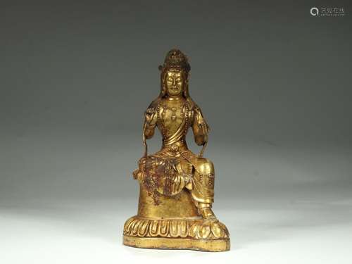 : copper and gold guanyin caveSize: 21.2 cm long and 10.8 cm...