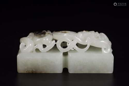 : hetian jade belt ooze longnu duplex printingLength 9.5 cm ...