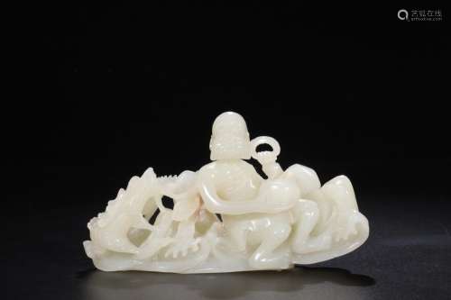 Night: hetian jade dragon furnishing articlesSize: 7.1 cm wi...