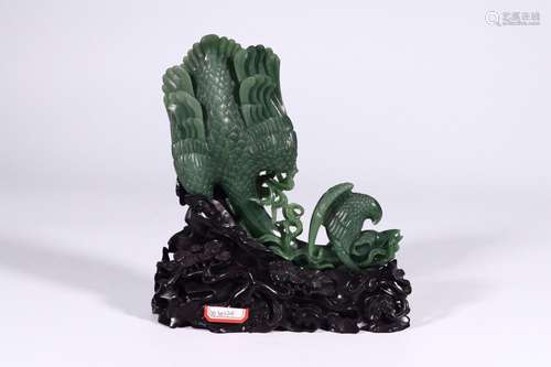 Hetian jade passerine a large swan furnishing articlesSize: ...