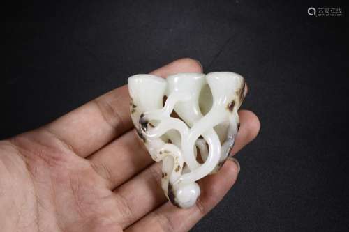 Hetian jade lotus pieces in handSpecification high 5.6 cm wi...