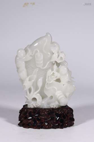 Hetian jade engraved look for years for the lad furnishing a...