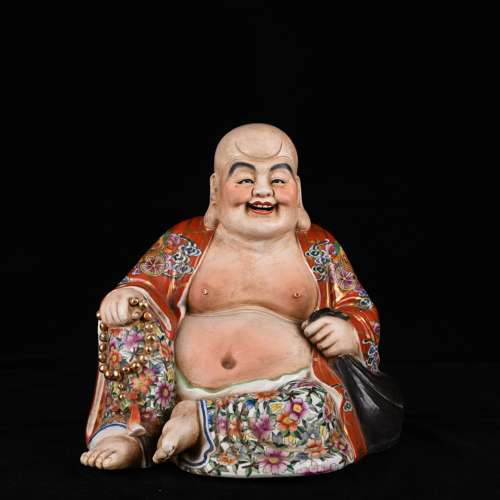 Zeng Long rose made alum red colour cloth luo Buddha antique...