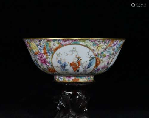 Jindi flower color window figure bowl x20.2 8.5 cm 8800 baby...