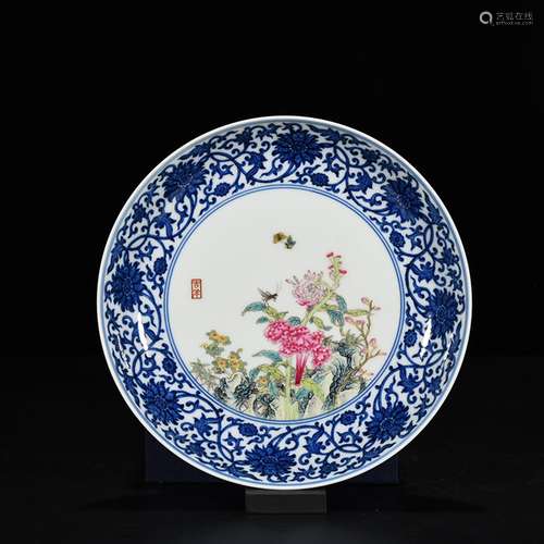 Blue and white medallion colored enamel crowns crown flower ...