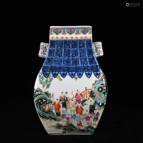 Pastel YingXiWen penetration ear vase with antique vase 2002...