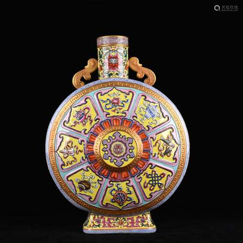 Yellow colored enamel to sculpture buddhist sweet grain on a...