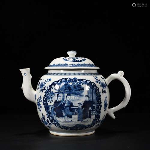 Blue and white full adult character big export porcelain por...