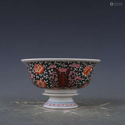 Black heart bowl antique antique ancient porcelain colorful ...