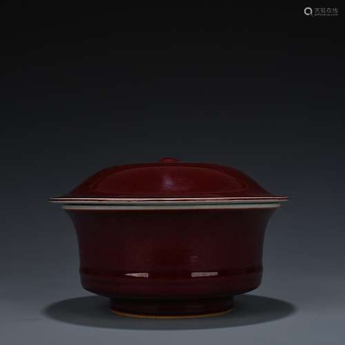 Ruby red glaze tureen 9 cm * 20, 900