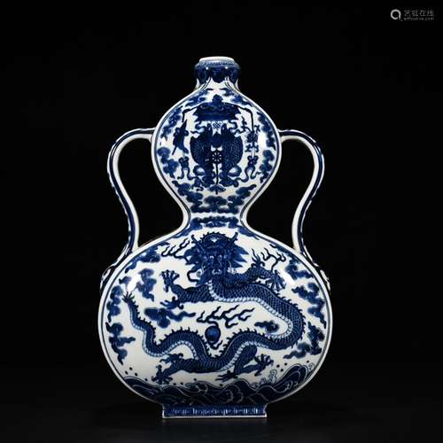 Blue and white sweet dragon bottle gourd flat cm 39 * 26, 30...