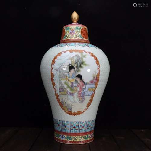 Enamel pastel color gold grain mei bottle22 * 43 cm8000