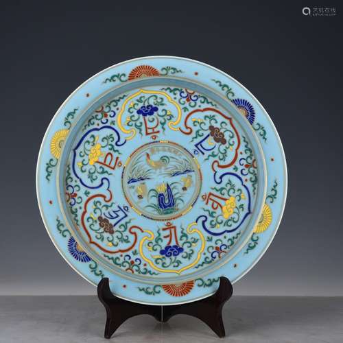 Chenghua multicolored colour photo Sanskrit tea tray antique...