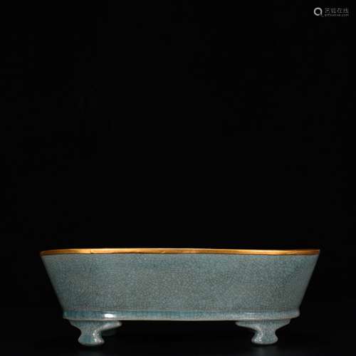 Your kiln azure glaze narcissus basin gold buckle (imperial ...